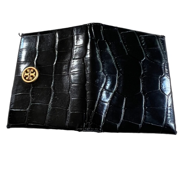Nwt Tory Burch Parker Luxury Leather Cardholder Black Logo Wallet - Picture 4 of 9